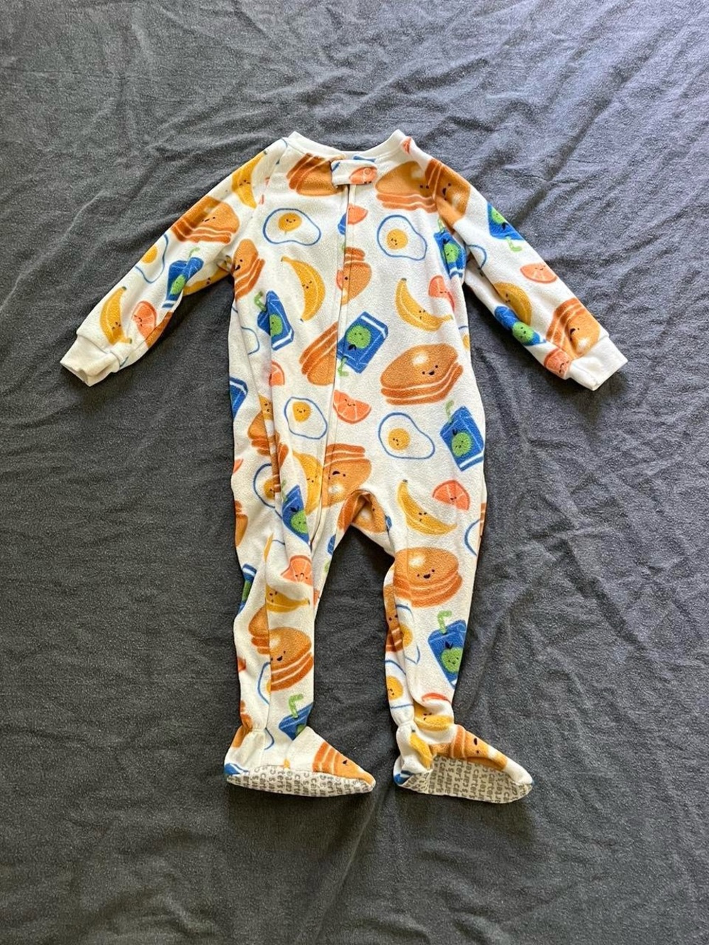 Carters baby breakfast fleece long sleeve footed onesie